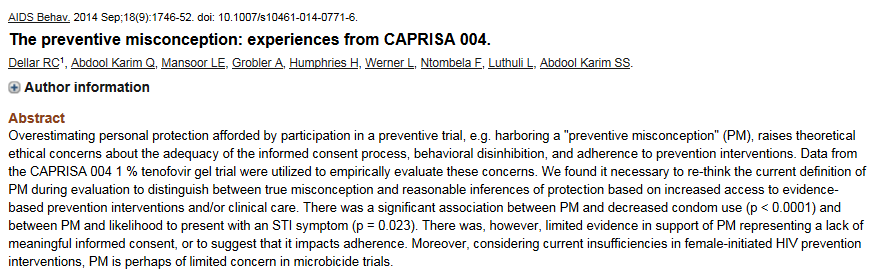 ...There was a significant association between PM and decreased condom use (p < 0.