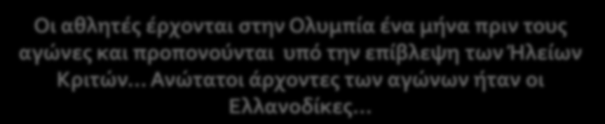 Οι αθλητές έρχονται στην Ολυμπία ένα