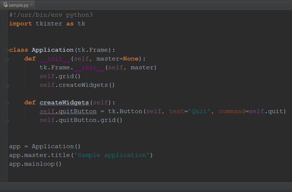 Tkinter GUI Python's de-facto standard GUI (Graphical User