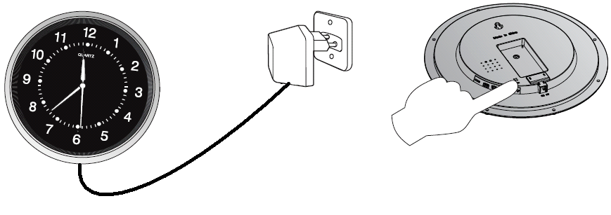 Λειτουργία 1. Εισάγετε μια μπαταρία AA 1,5 V στο διαμέρισμα μπαταριών του ρολογιού. Ρυθμίστε την ώρα με τον τροχό ρύθμισης. 2. Εισάγετε μια κάρτα Micro SD Card (μεγ. 32