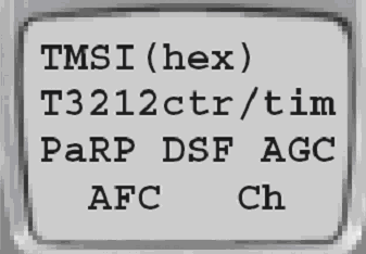 NetMonitor: Οθόνη 10 Periodic LU timer (diff=1 means 6min) Gain value on TCH/SDCCH