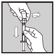 Εάν παρατηρήσετε φυσαλίδες ή κενά από αέρα στο υγρό φάρμακο της σύριγγας, μπορείτε να επαναλάβετε τη διαδικασία αυτή μέχρι 3 φορές. ΜΗΝ ανακινείτε τη σύριγγα.