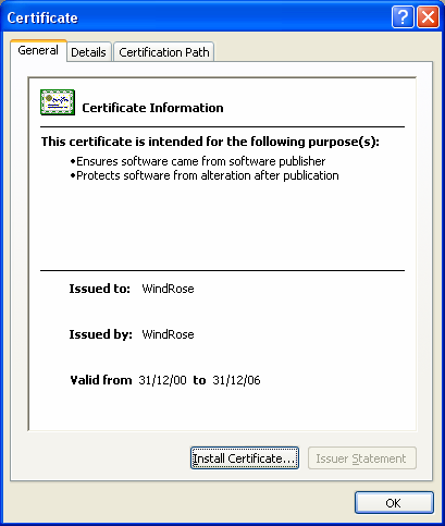 WindRose.XLS Security Warning ΠΡΟΒΛΗΜΑΤΑ ΕΓΚΑΤΑΣΤΑΣΗΣ Σε ορισμένες περιπτώσεις (π.χ. Office XP με Windows XP professional), υπάρχει περίπτωση το αρχείο WindRose.
