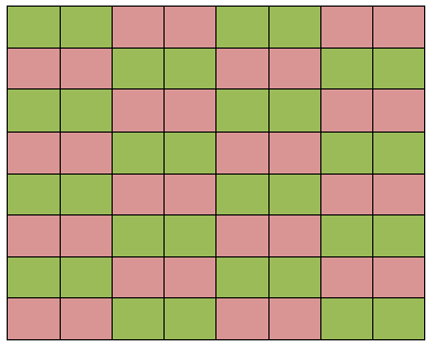 15α) Παρακάτω βλέπετε ένα μωσαϊκό για κάποια αυλή. (ώρες 2) Πόσα πράσινα τετράγωνα υπάρχουν;. Πόσα ροζ τετράγωνα υπάρχουν;.
