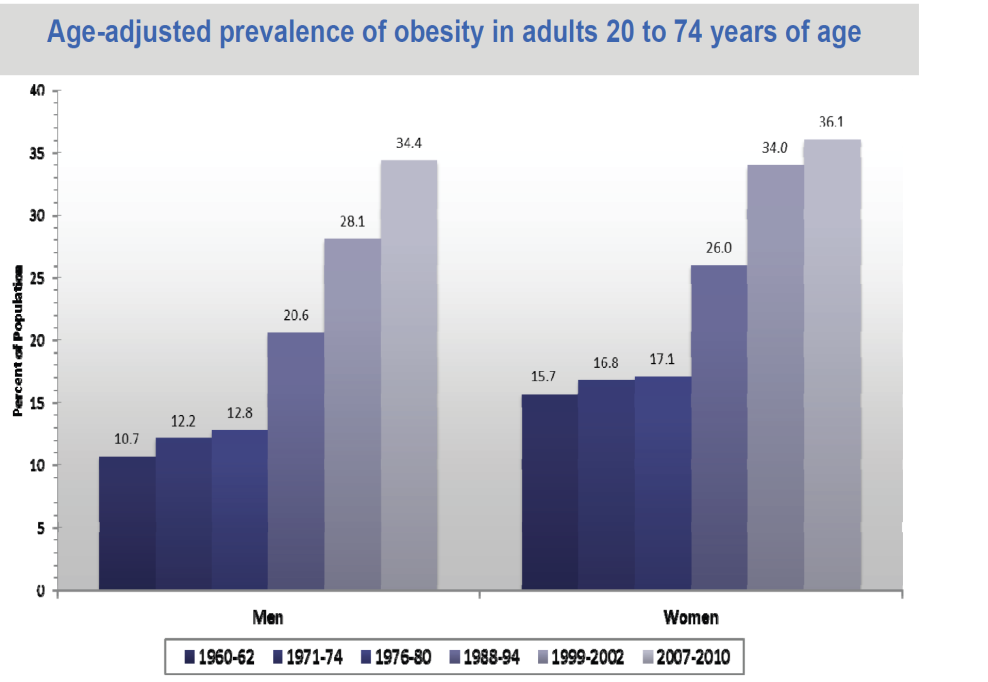 παιδιών της ίδιας ηλικίας το 1973-1974 (Σχήμα 1). Το σύνολο των παιδιών ηλικίας 2-19 χρόνων που ήταν υπέρβαρα ή παχύσαρκα ήταν 23,9 εκατομμύρια, εκ των οποίων το 33% ήταν αγόρια και το 30,4% κορίτσια.