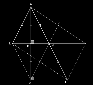 http://www.mathematica.gr/forum/viewtopic.php?f=14&t=44444 α) E A και E KM (Μονάδες 7 ) β) Το τετράπλευρο ABE είναι παραλληλόγραμμο. (Μονάδες 6 ) γ) Το τετράπλευρο AB M είναι ρόμβος.