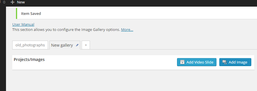 Εικόνα 68: Το plugin «Huge IT Image Gallery» Στη σελίδα του πρόσθετου, ο διαχειριστής επιλέγοντας το «Add New Gallery». δημιουργεί μια νέα καρτέλα με τίτλο «New gallery».