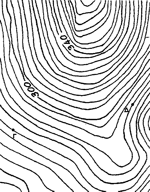 ΣΧΗΜΑ 20: Απόσπασμα του τοπογραφικού χάρτη του Υμηττού. 2. Να κατασκευαστεί η τοπογραφική τομή Γ' - Δ'.
