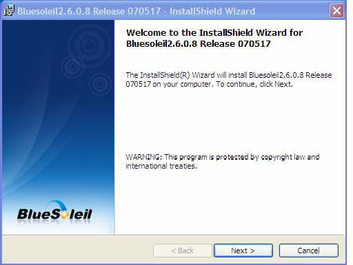 2. Εικόνα 12: Στάδιο Εγκατάστασης λογισµικού BlueSoleil 6 για την εξωτερική συσκευή Bluetooth (Βήµα 2) Επιλέξτε τη γλώσσα της εγκατάστασης