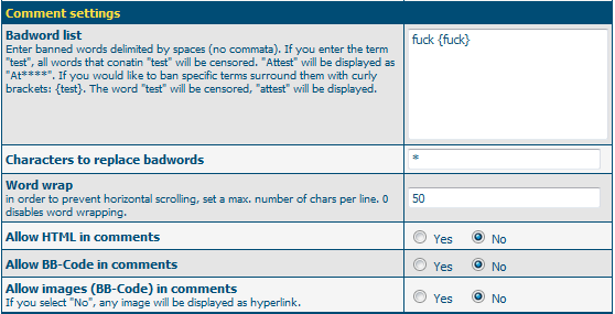 Control Panel > General > Settings > Upload Settings