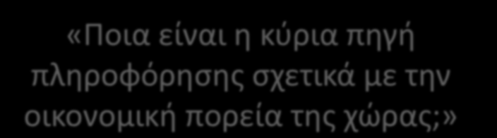 «Ποια είναι η κύρια πηγή πληροφόρησης