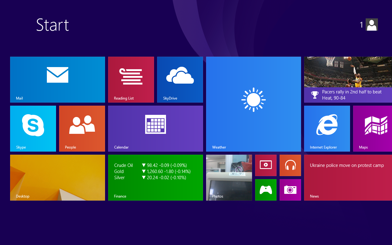 Ⅲ. Εισαγωγή στην Επιφάνεια Εργασίας 1. Αρχική Οθόνη των Windows 8.1: Στην Αρχική Οθόνη, μπορείτε να δείτε τα διάφορα προγράμματα.
