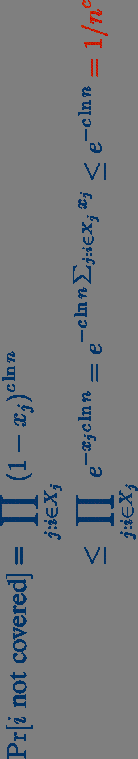 Set Cover: Randomized Rounding Έστω x βέλτιστη λύση LP με κόστος OPT Επιλέγουμε κάθε σύνολο j ανεξάρτητα, με πιθανότητα x j Επαναλαμβάνουμε cln(n) φορές, σταθερά c 2 Ηλύσημαςείναιεφικτή (με μεγάλη