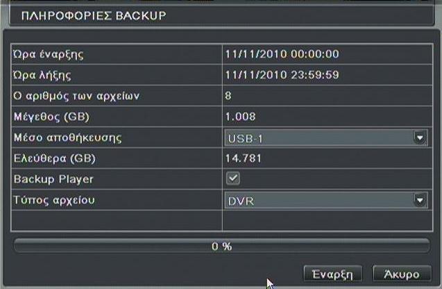 «BACKUP» Γηα ηε ιήςε backup απαηηείηαη απνζεθεπηηθό κέζν, ζπλήζσο έλα USB stick ή έλαο εμσηεξηθόο δίζθνο USB.