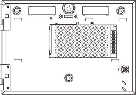 Κεφάλαιο 2: Εγκατάσταση Εικόνα 4: Διάταξη μικρού ερμαρίου και πλακέτας PCB (πίνακας ελέγχου δύο βρόχων) 1. Σύνδεσμοι βρόχου και συστήματος πυρανίχνευσης 2. Αλφάδι 3. Σφιγκτήρας σύνδεσης γείωσης 4.