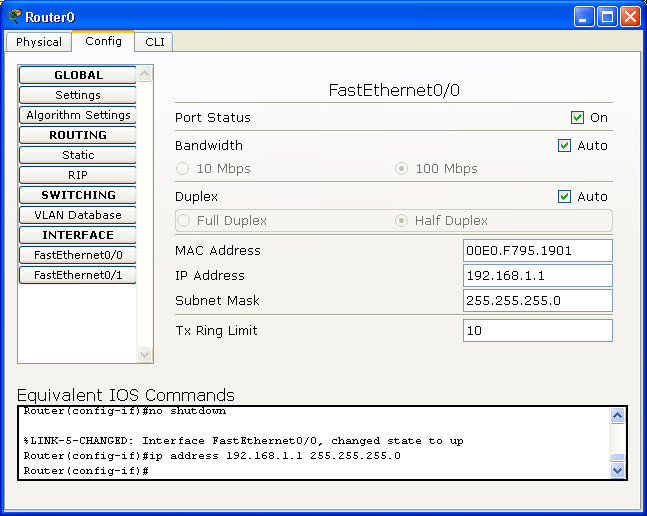 ΕΙΣΑΓΩΓΗ ΣΤΟ PACKET TRACER Ρυθμίσεις διασύνδεσης Ένας δρομολογητής μπορεί να υποστηρίξει ένα ευρύ φάσμα διασυνδέσεων όπως σειριακή, Modem, Ethernet (με καλώδιο χαλκού ή οπτική ίνα).