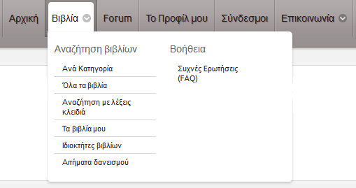 Ζτςι, θ τελικι μορφι του μενοφ για ζναν εγγεγραμμζνο χριςτθ κα είναι θ εξισ: Εικόνα 4.20 Η τελική μορφή του μενοφ, όπωσ προβάλλεται ςε ζνα ςυνδεδεμζνο χρήςτη 4.8.