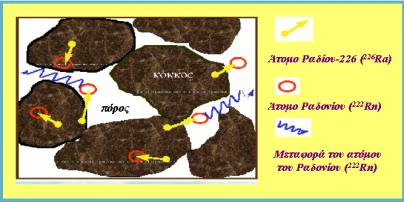 Άτοµο Ραδίου 226 ( 226 Ra) Άτοµο Ραδονίου ( 222 Rn) Μεταφορά ατόµου Ραδονίου ( 222 Rn) ΣΧΗΜΑ 6. ιάσπαση πυρήνα Ραδίου 226 ( 226 Ra) και µετατροπή του σε πυρήνα Ραδονίου ( 222 Rn).