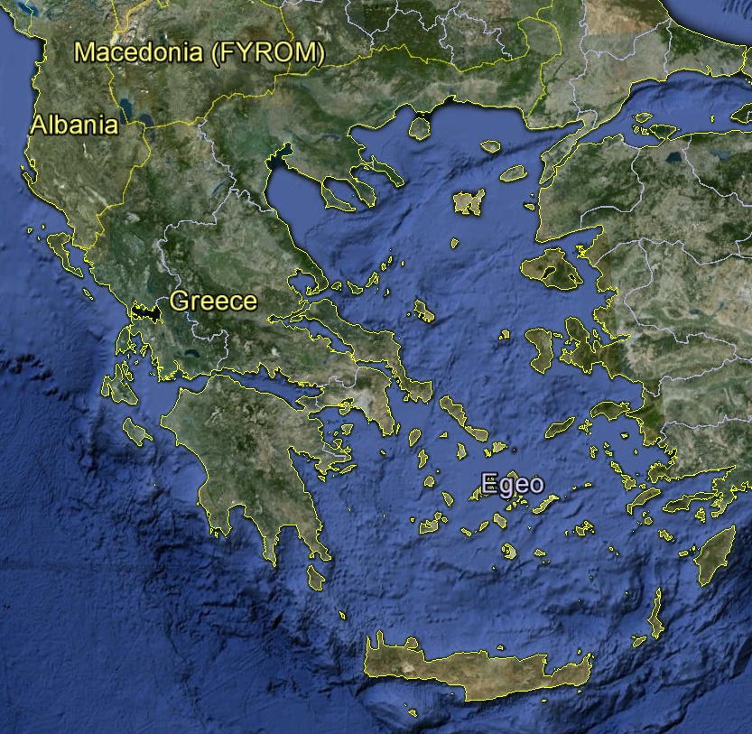 Θαλάσσιες γεωφυσικές μέθοδοι για την χαρτογράφηση και μελέτη της θαλάσσιας φυσικής και Εικόνα 18. Χάρτης της Ελλάδας που παρουσιάζει τις περιοχές εφαρμογής της θαλάσσιας γεωφυσικής έρευνας 4.