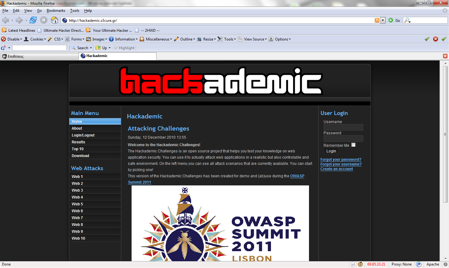 3.1.1 Δκδόζειρ ηος OWASP Τπάξρνπλ ηέζζεξεηο εθδφζεηο ηνπ OWASP κέρξη ζήκεξα. Η πξψηε έθδνζε Ηackademic v0.1 δεκηνζξγήζεθε ηνλ Γεθέκβην ηνπ 2004.