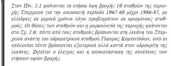 Παράδειγµα Η ετήσια βροχόπτωση του σταθµού Κάτω Ζαχλωρού Χ και η αντίστοιχη βροχόπτωση του γειτονικού του σταθµού Τσιβλός Υ δίνονται στον Πίνακα 2.1.