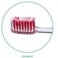 δόντια και σε δυσπρόσιτες περιοχές Ο σχεδιασμός με καμπυλωτό τελείωμα (Dome Trim) των τριχών στη κεντρική σειρά έχει κλινικά αποδειχθεί ότι αφαιρεί τη