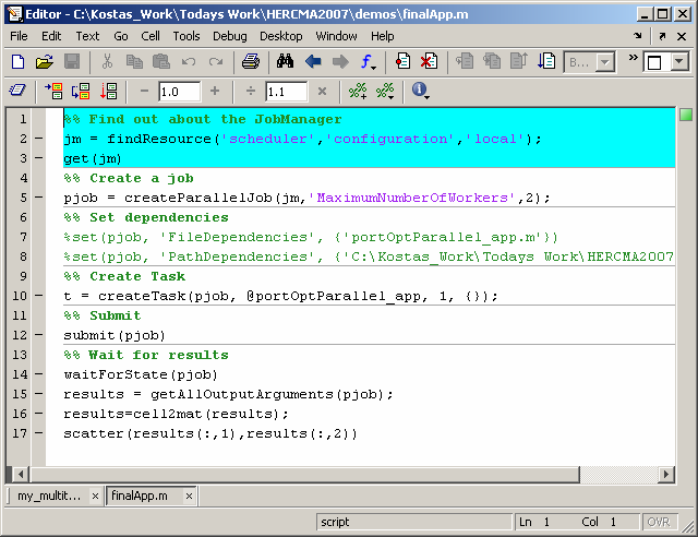 Parallel Programming pmode interface distributed arrays