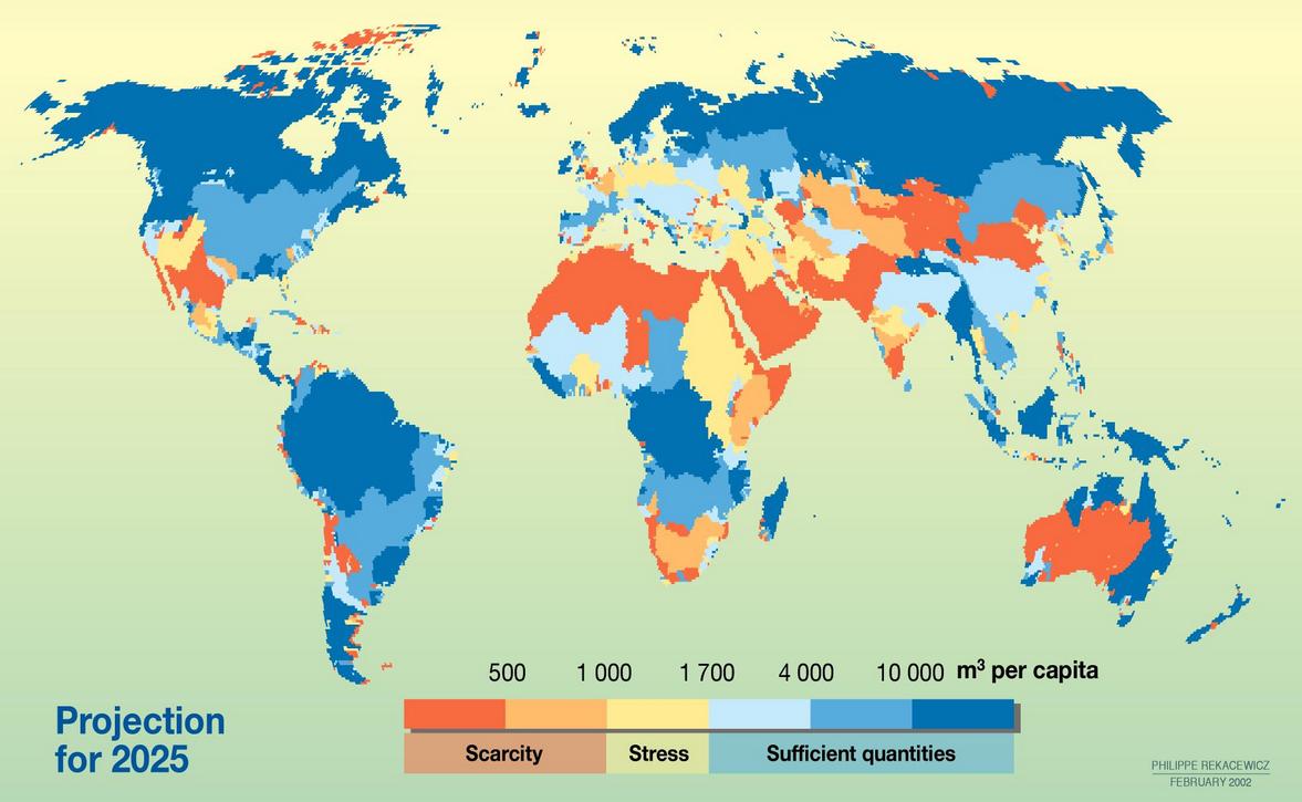 ΕΙΣΑΓΩΓΗ (2/3) Fresh Water Availability (2007) Fresh Water Availability ( 2025) Πηγή: World Resources Institute (WRI, 2008) Σύμφωνα με μελέτες, μέχρι το 2030 και λαμβάνοντας ως δεδομένο ετήσια αύξηση