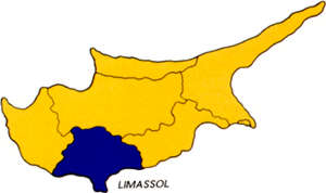 Σχήµα 1. Προσδιορισµός της περιοχής έρευνας. Η περιοχή Λεµεσού καταλαµβάνει 1392 km2 και καλύπτει το 15% ολόκληρης της Κύπρου, ενώ γύρω στα 80 χιλιόµετρα βρέχονται από θάλασσα.