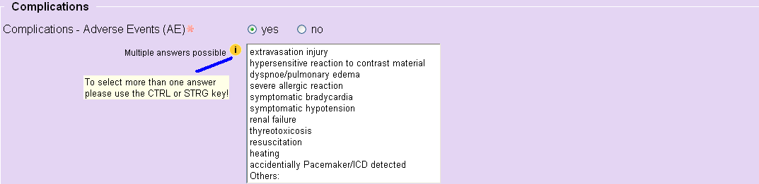 XI. XI. Επιπλοκές / Μαγνητικός Τομογράφος Σε αυτό το τμήμα δηλώνονται οι πιθανές επιπλοκές οι οποίες εμφανίστηκαν κατά τη διάρκεια της εξέτασης.