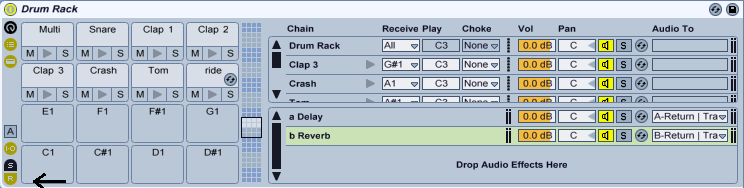 Clap 3: Spread=48%, Pan=7L. 4. Snare: Επιλζγουμε το Snare και πατάμε το κουμπί S (Solo) ϊςτε να ακοφμε μόνο αυτό.