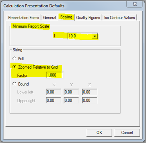 Στη συνέχεια επιλέγουμε Options- Presantation Results Defaults επιλέγουμε Textual Table, Iso Contour, Filled Iso Contour.