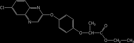 1.2 Quizalofop-P-ethyl Συντακτικός τύπος: Κοινή ονομασία: quizalofop-p-ethyl (BSI, E-ISO) Χημική ομάδα: αρυλοξυφαινοξυαλκανοϊκό οξύ Χημικές ονομασίες: ethyl (R)-2-[4-(6-chloroquinoxalin-2-yloxy)