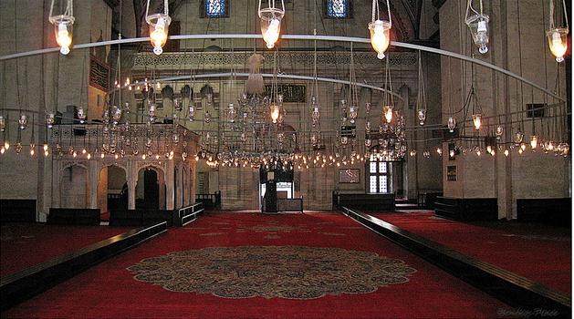 ΕΣΩΤΕΡΙΚΟ ΤΟΥ ΤΖΑΜΙΟΥ Στο κατώτερο εσωτερικό μέρος το τζαμί κοσμείται με περισσότερα από 20.