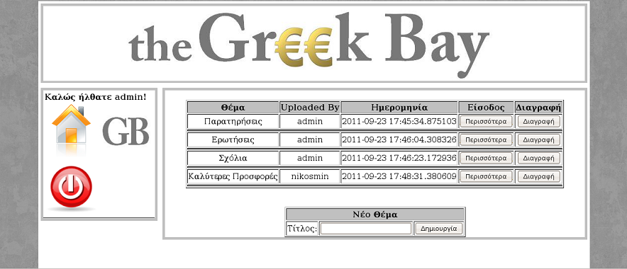 5.5 Φόξνπκ Κάζε εγγεγξακκέλνο ρξήζηεο έρεη πξφζβαζε ζην θφξνπκ ηνπ ζπζηήκαηνο ζην νπνίν κπνξεί λα δεκηνπξγήζεη έλα ζέκα ή λα απαληήζεη ππάξρνληα ζέκαηα ζρεηηθά κε ηελ ππεξεζία.