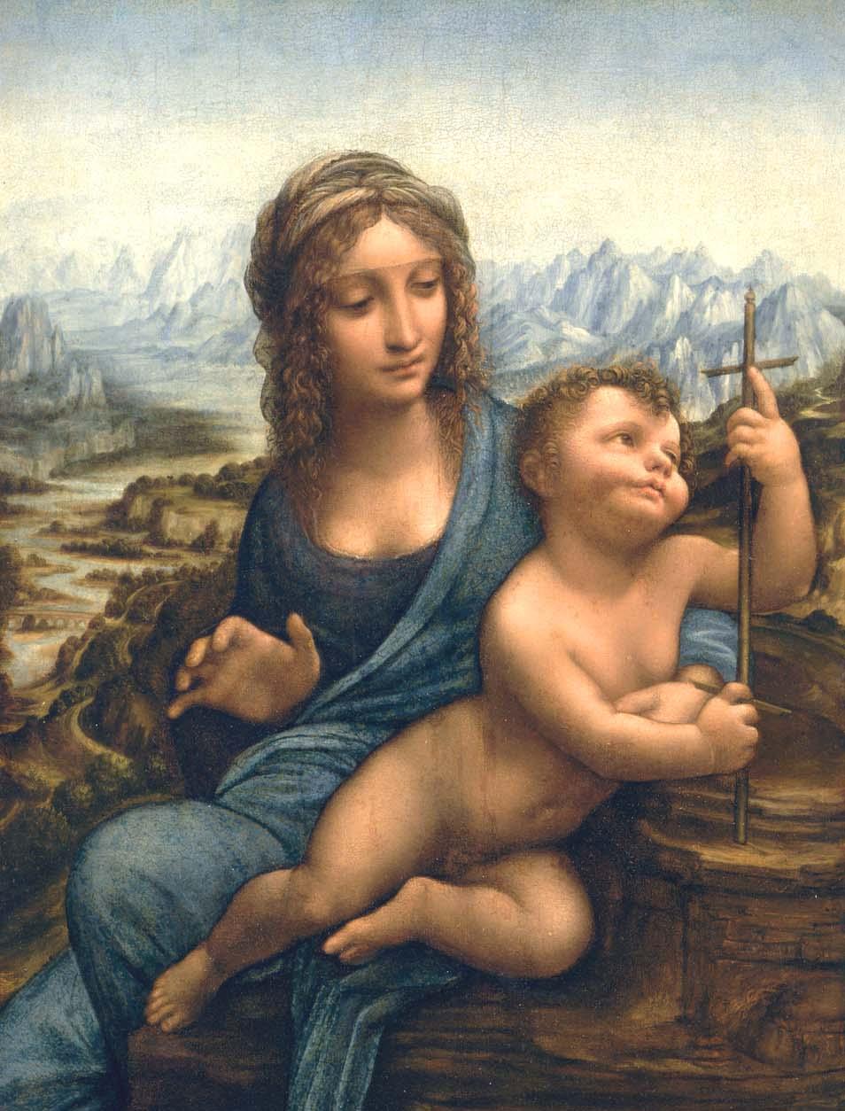 LEONARDO MADONNA DEI FUSI ελαιογραφία σε
