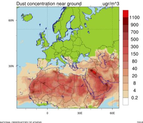 ΤΟ ΘΕΜΑ ΤΟΥ ΜΗΝΑ Πρόγνωση μεταφοράς σκόνης Τον Μάιο τους 2013, εντάχθηκε στις επιχειρησιακές αλυσίδες του ΕΑΑ μοντέλο πρόγνωσης μεταφοράς αφρικανικής σκόνης.