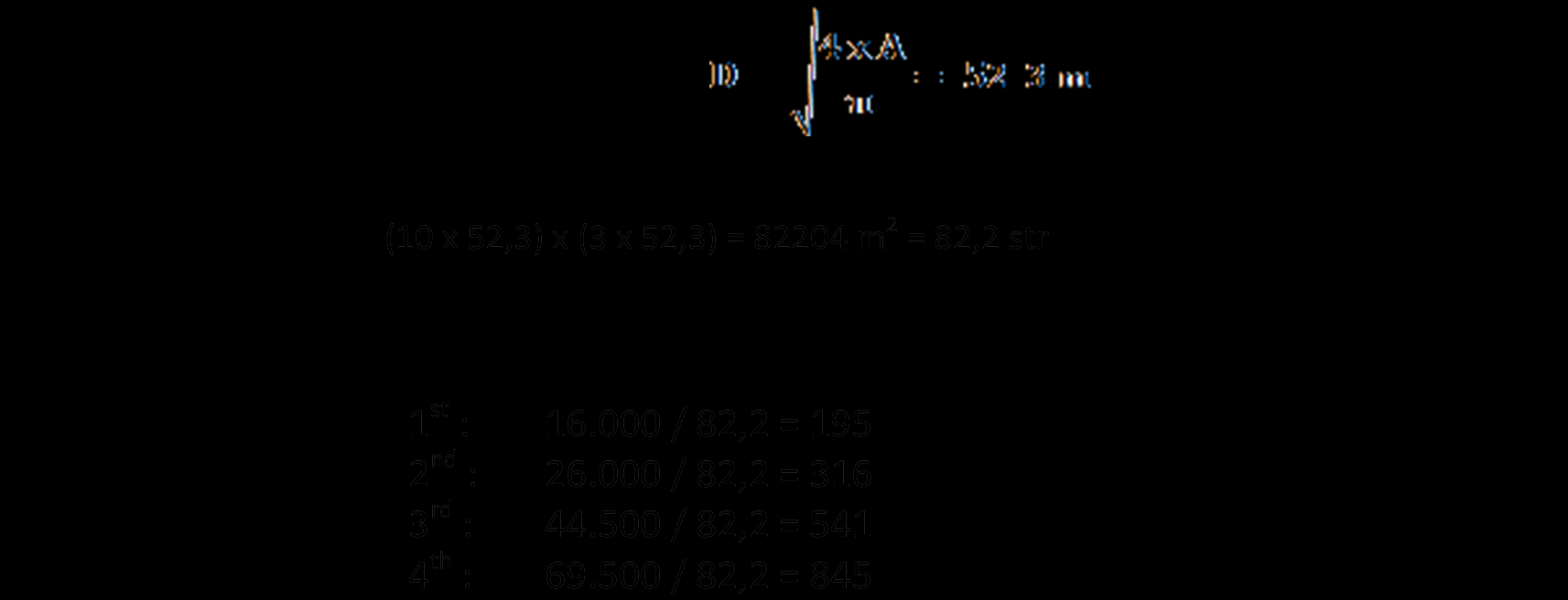 Since A= 2151 m 2, then D: Exercise 7 (5/8) The needed area for this specific W/T