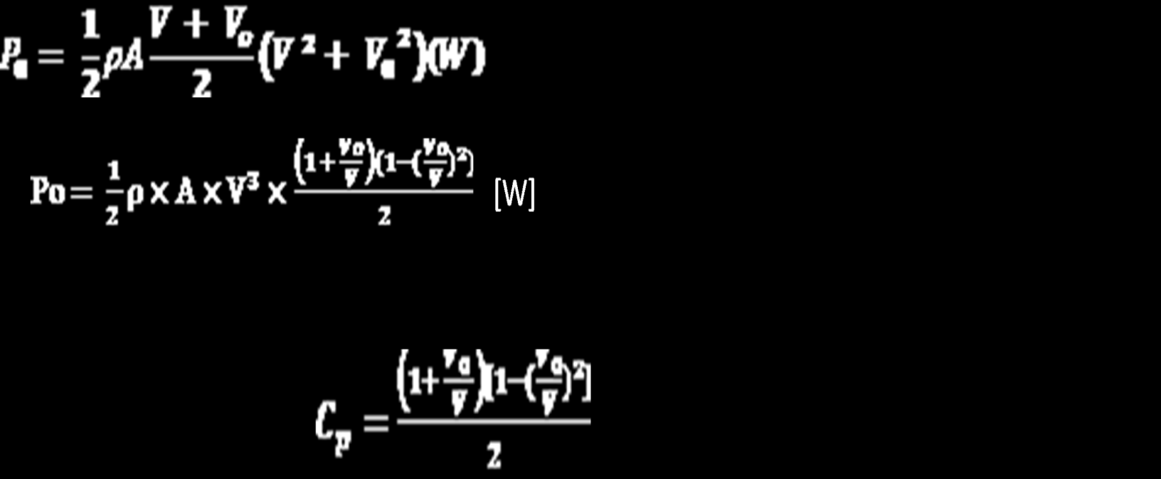 Rotor Efficiency The power acquired by the