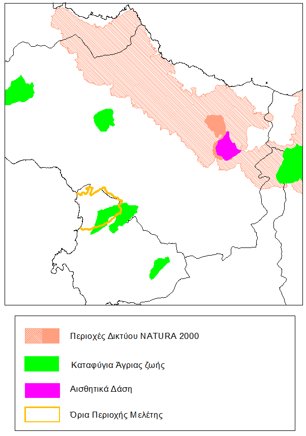 ΣΤ.5.2. Προστατευόμενες περιοχές Οι περιοχές του εθνικού συστήματος προστατευόμενων περιοχών του Ν.3937/2011 που υφίστανται στην ευρύτερη περιοχή μελέτης είναι οι εξής (βλ.