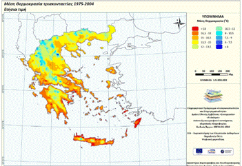 Χάρτης 3: Υψος βροχής σε χιλιοστά (1974-2004) Χάρτης 4.