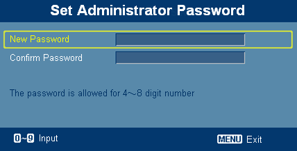 22 Ελληνικά Reset (Επαναφορά) User Password (Κωδικός Πρόσβασης Χρήστη) Πατήστε το για να ορίσετε ή να αλλάξετε τον "User Password" (Κωδικός Πρόσβασης Χρήστη).