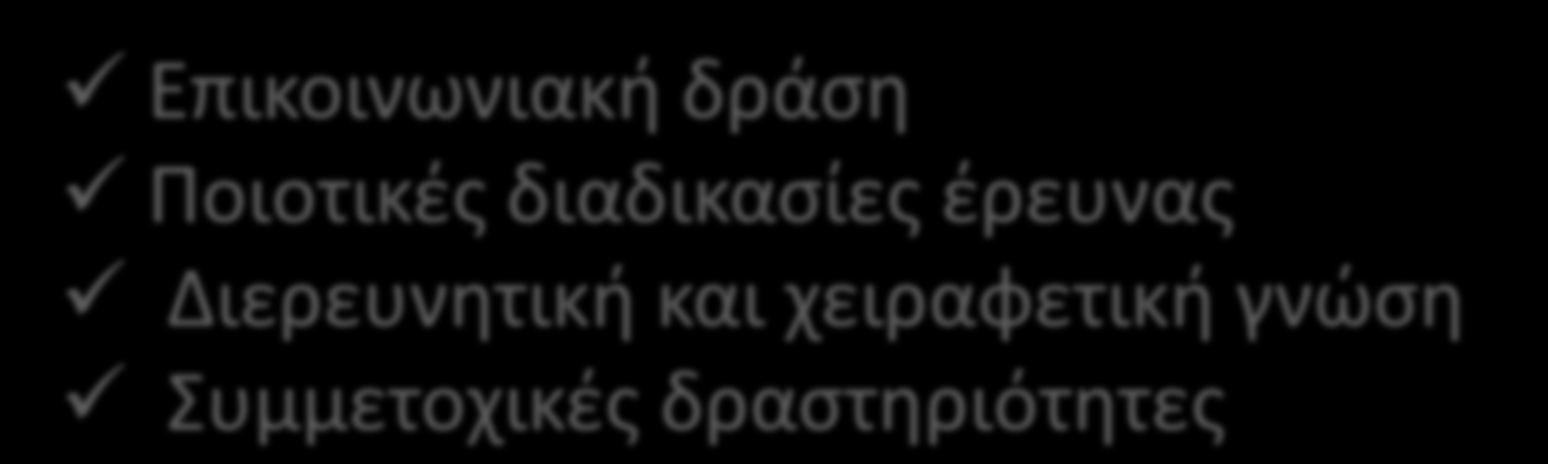 Μάθηση με νόημα Επικοινωνιακή δράση Ποιοτικές διαδικασίες έρευνας Διερευνητική