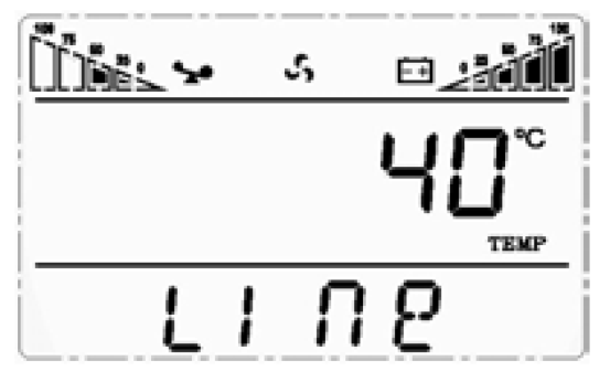 Αυτό είναι φυσιολογικό). Θερμοκρασία (Temperature): Εμφανίζεται η μέγιστη θερμοκρασία των εξαρτημάτων στο εσωτερικό του UPS. Στην ακόλουθη εικόνα, η μέγιστη θερμοκρασία είναι 40 ο C.