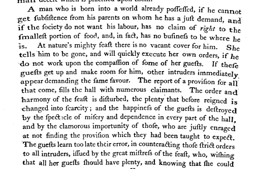 Thomas Robert Malthus (1766-1834) Το φρικτό αυτό κείμενο για τη «γιορτή της φύσης»