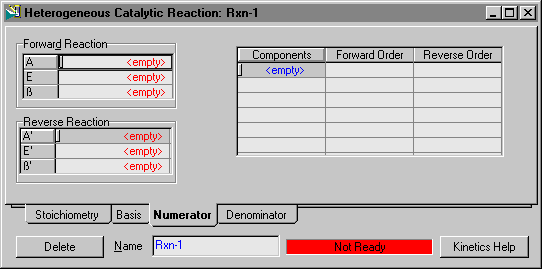 ΕΙΣΟΔΟΣ Base Component Reaction Phase Minimum Temperature and Maximum Temperature Basis Unit Rate Unit ΠΕΡΙΓΡΑΦΗ Μόνο ένα συστατικό το οποίο καταναλώνεται στην αντίδραση (ένα αντιδραστήριο) μπορεί να