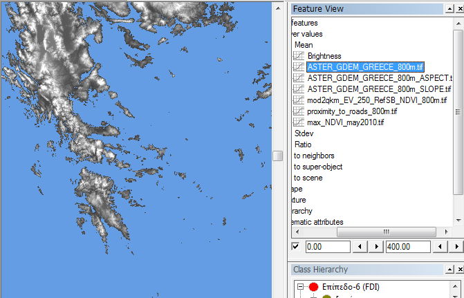 Εικόνα 55: Τα υψόμετρα της Ελλάδος από 0 έως 400μ.