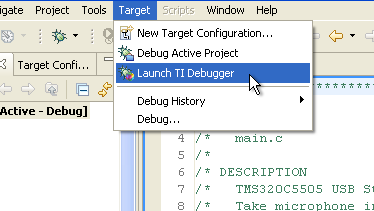ΕπιλέγουμεTarget- >Launch IT Debugger για να ανοίξει η εφαρμογή εντοπισμού