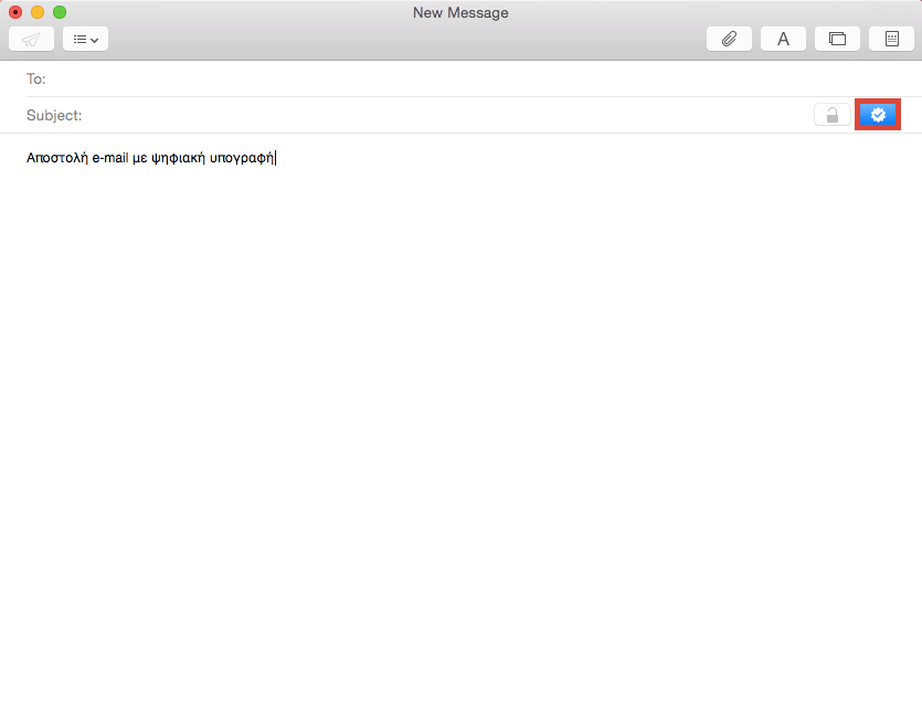 8. Χρήση σε MAC OS Mail Client Παρακάτω δίνονται οδηγίες για την ενσωμάτωση ψηφιακής υπογραφής καθώς και την κρυπτογράφηση/αποκρυπτογράφηση e-mail χρησιμοποιώντας τον προκαθορισμένο mail client σε