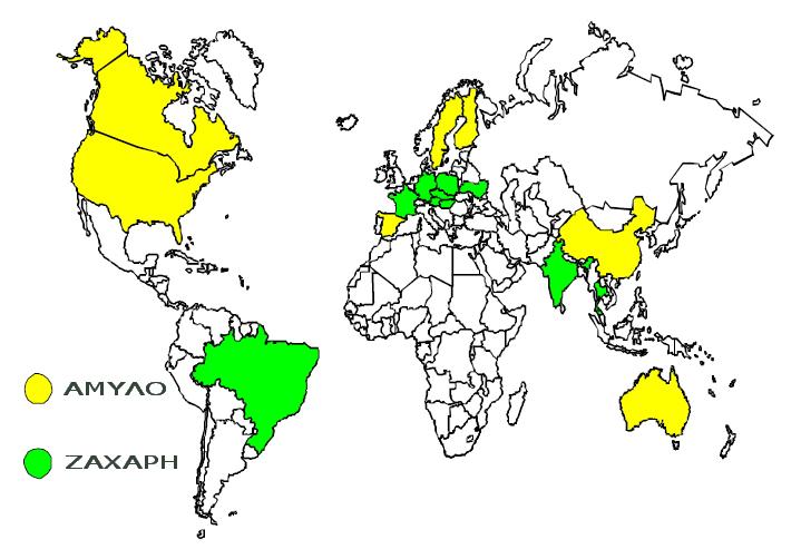 Σχήμα 4: Παγκόσμια παραγωγή βιοαιθανόλης το 1993 (ΠΗΓΗ: F.O.